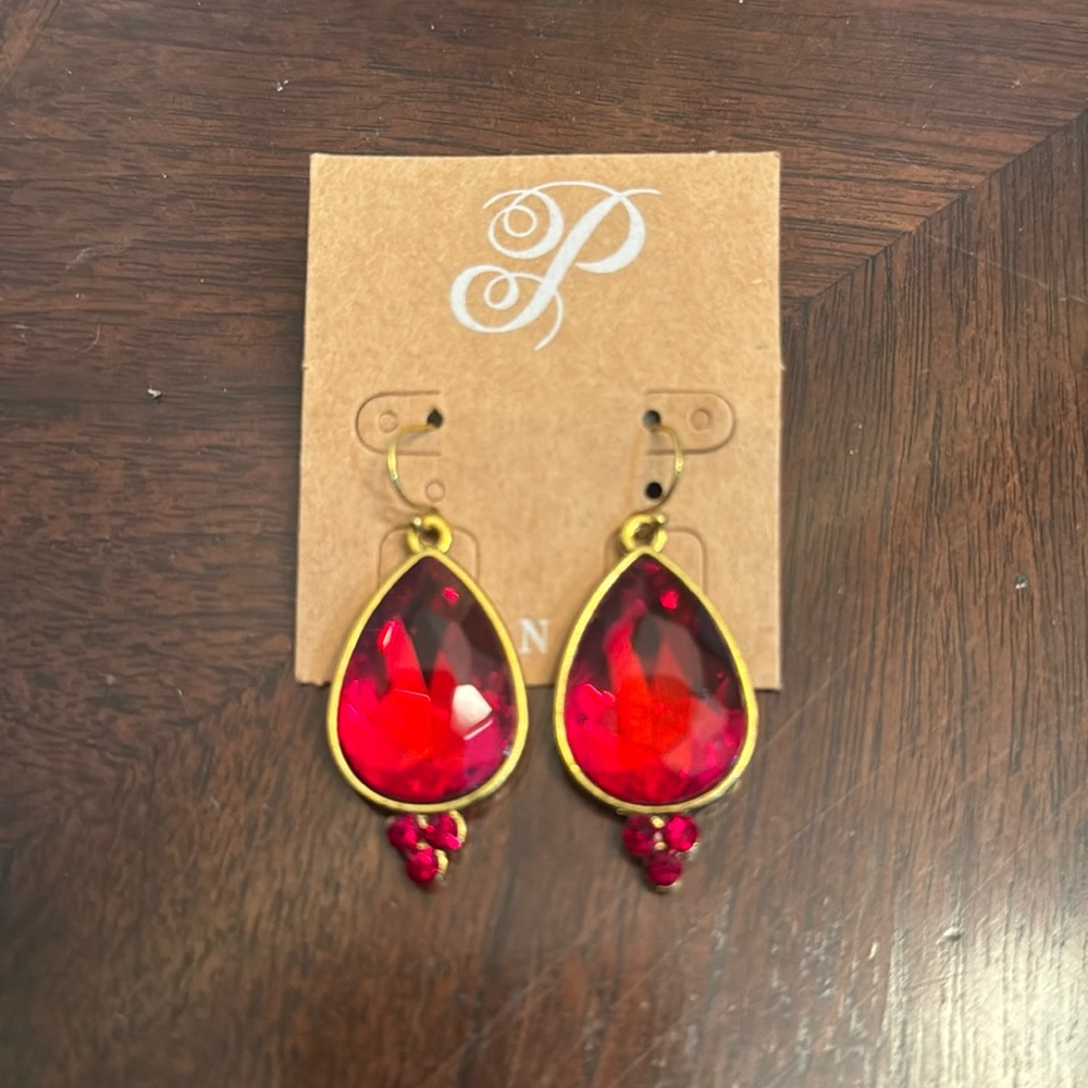 Red Plunder Earrings New, never worn